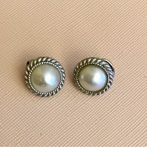 Judith Ripka Pearl Clip-On Earrings